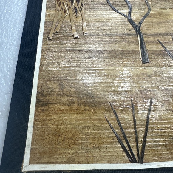 Set of 2 Banana Leaf African Art 1 Giraffe 1 Elephant Approximately 9.5 X 12.5 - Picture 5 of 10